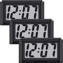 Frienda 3 Pieces Mini Digital Clock Small Magnetic Digital Clock Stick on Battery Operated Self Adhesive Bracket for Car Dashboard Fridge (Black)