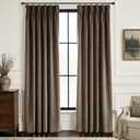 Pinch Pleated Brown Velvet Curtains for Living Room Modern Elegant Plush Velvet Luxury Fabric Room Darkening Window Drapes Bedroom Curtain 40x90
