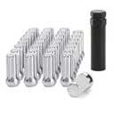 9/16"-18 Spline Chrome Lug Nuts 32pcs - Large Aftermarket Wheel Lug Nut Kit with Socket Keys | Compatible with Ram 1500 (2002-2010), Ram 2500/3500 (1994-2011), Dakota (2005-2011)