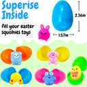 24 Pack Prefilled Easter Eggs with Squishies Toys, Easter Basket Stuffers for Kids, Party Favors, Boys Girls Easter Eggs Hunt Game Classroom Prizes Supplies