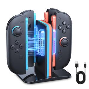 Auarte Controller Charger for Nintendo Switch 2 2025 Joycon, Magnetic Charging Dock for Switch 2 Joy Con Accessories with Charging Cable, Weighted Base Storage Stand