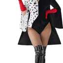 Spooktacular Creations Villain Character Costume, Black and White Dalmatian Shawl, Halloween Costumes for Women Adult 2025 (Medium)