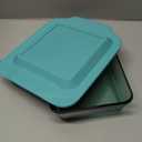 Pyrex Colors Tinted (8"x8") Tinted Glass Baking Dish with BPA-Free Lid, Oblong Bakeware Glass Pan For Casserole & Lasagna, Dishwasher, Freezer, Microwave and Pre-Heated Oven Safe, Aqua