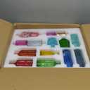 Yaomiao 30 Pcs Vases Bulk Colored Flower Glass Vases Bud Vintage Colored Glass Bottles Colorful Rustic Embossed for Home Wedding Table Decorations Gifts(Bright Color)