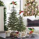 Christmas Tree Topper 3Pcs Red Funny Bird Glass Tree Topper Hummingbird Outdoor Christmas Tree Decor for Home Xmas Holiday New Year (Green)