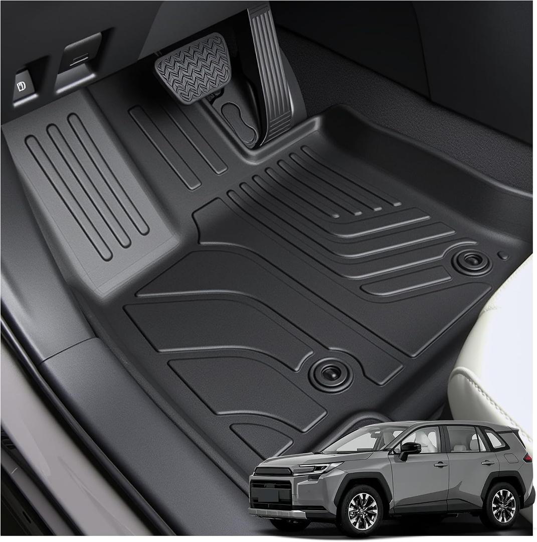 Floor Mats & Cargo Liner for 2026 Toyota RAV4 PHEV(Suitable for Plug-in Hybrid), All Weather TPE Custom Fit Floor Mat Set with Waterproof Anti-Slip Protection,Accessories for 2026 RAV4 PHEV