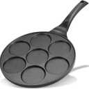 Nonstick Pancake Pan Pancake Griddle With 7-mold Design Mini Pancake Maker With PFOA Free Coating-Black (1)