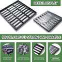 Cast Iron Drain Grate, 12 * 12in Heavy Duty Outdoor Drain Cover, B125 Class Channel Grate, Metal Sewer Grate, Black Square Drainage Grate for Concrete Floor, Yard, Driveway & Garage.