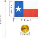 WXTWK 12 Pack American USA Texas Desk Flag Small Mini US Texas State Table Flags With Stand Base Festival Events Celebration Decorations