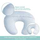 OWLOWLA Nursing Pillow Cover, Breastfeeding Pillow Slipcover Fits Nursing Pillow for Baby Boy Girl(Baby Blue)