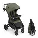 Gromast Baby Stroller with Detachable Snack Tray, Oversized Seat for Newborn to 4 Years, One-Hand Fold Travel Stroller w/Big Wheels, Adjustable Backrest, UPF 50+ Canopy & Cup Holder - Green