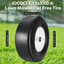2 Pcs Upgrade 13x5.00-6 Flat Free Lawn Mower Tire and Wheel with 3/4" 1/2" 5/8" Chrome Steel Bearings, Zero Turn Mower Front Solid Tire for Commercial Grade Lawn, Garden Turf, 4.2"-5.2" Centered Hub