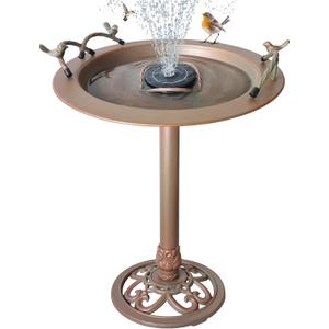 BSTGIFTS Metal Bird Bath - Iron Birdbath 28.5" H, Bird Bath for Water Fountain, Bird Feeder Bowl for Yard Patio Lawn Decor (Fountain Pump not Included)