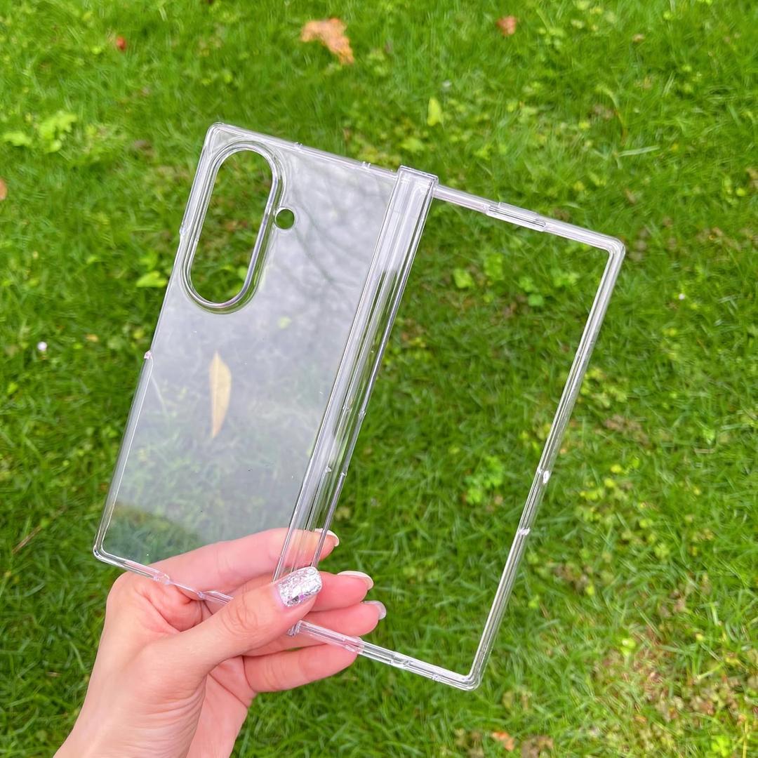 ioiFour for Samsung Galaxy Z Fold 7 Crystal Clear Case with Full Hinge Protection, Anti-Yellowing Acrylic Phone Cover, Precise Cutouts & Shockproof, Transparent Protective Hard Case (Fold 7)