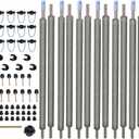 Wadoy Trampoline Poles Replacement Enclosure Poles Kit for 12Ft-16Ft Trampolines Universal Fits 6 Straight Poles Round Frame with Clamp and Hardware (Gray)