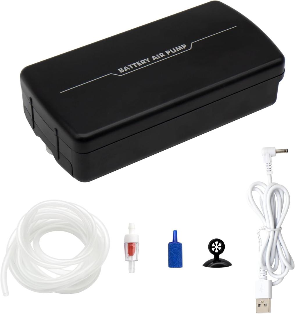 Small Aerator for Fish 19GPH-35GPH,Minnow Bucket USB Aerator,Adjustable Air Pump,Quiet Voice,with Car Cigarette Lighter,Suitable for Fishing Enthusiasts,Long Distance Transportation of Fish by Car