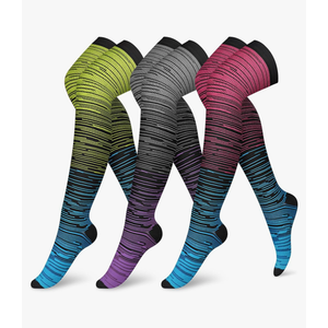 CHARMKING Compression Socks (3 Pairs) Knee High Compression Sock for Women & Men Stockings for Running, Cycling,Athletic, L/XL