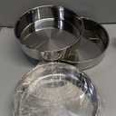 P&P CHEF 8 Inch Round Cake Pan Set of 3, Stainless Steel Round Baking Layer Pans Bakeware for Layer Birthday Cake, Fit Oven/Pots/Pressure Cooker, Leakproof & Dishwasher Safe, Silver