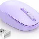 TECKNET Wireless Mouse, 2.4G Quiet Computer Mouse with USB Receiver, 4 Buttons Portable Cordless Mice for Chromebook, Laptop, PC, Mac, 800/1200/1600 DPI - Purple