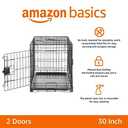 Amazon Basics Durable,Foldable Metal Wire Dog Crate with Tray, Double Door, 30 x 19 x 21 in, Black (30.0"L x 19.0"W x 21.0"H)