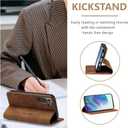 QLTYPRI Wallet Case for Samsung Galaxy S21 5G, Vintage Folio PU Leather Purse Case with Card Slots Magnetic Closure Kickstand Flip Crashproof Phone Cover for Samsumg Galaxy S21 -Brown