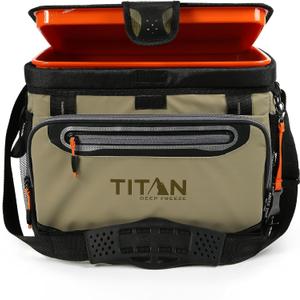 Arctic Zone Titan Deep Freeze Cooler - Zipperless Hardbody Cooler - Small & Large Capacity- Beach & Camping Cooler - Deep Freeze Insulation, HardBody Liner, and SmartShelf (Moss)