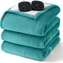 Bedsure Electric Blanket King Size - Dual Control Heated Blanket King Size, Fast Heating with 10 Time Settings & 10 Heat Settings, Warm Gifts for Women Grandma (100x90 inches, Teal)