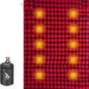 Heated Sleeping Bag pad, Operated by 5V/2A USB Power Supply (Battery NOT Included). Black & Red Flannel.