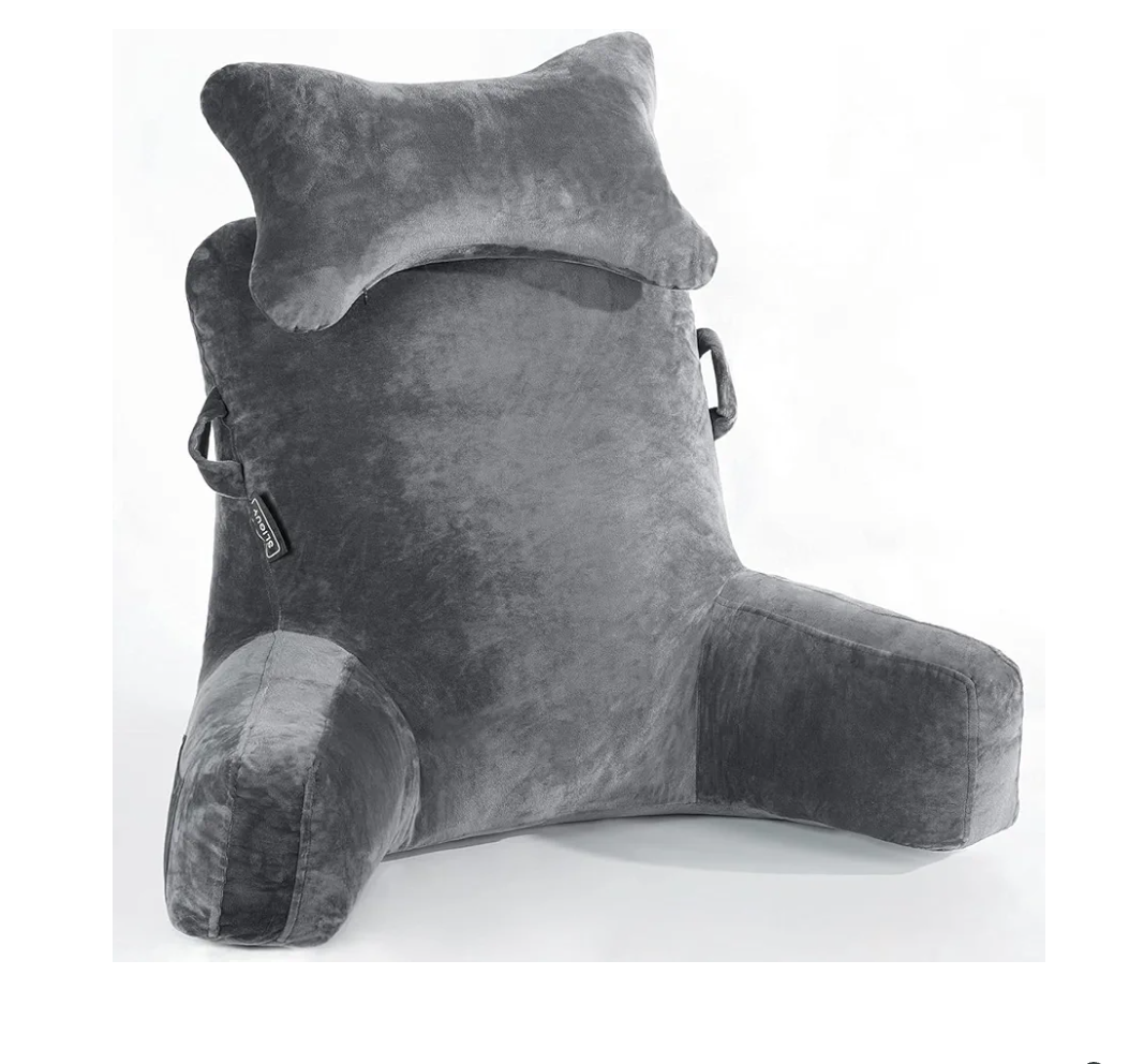 Reading Pillow Extra Large 31" Bed Rest Pillow with Detachable Neck Roll for Sitting in Bed or Couch Adult Back Pillow for Watching TV/Gaming/Relaxing