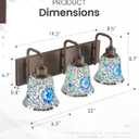 zeyu Bathroom Light Fixtures, 3-Light Bathroom Vanity Light, 22 Inch Modern Wall Sconces with Blue Mosaic Glass, Oil Rubbed Bronze Finish, ZSL72B-3W ORB-BL