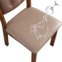 Genina Waterproof PU Leather Chair Seat Covers for Dining Chairs,Chair Seat Covers Set of 4, Stretchable Dining Room Chair Seat Covers for Chair Protector Slipcover for Kitchen