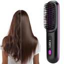 2026 Upgraded Go Brush - Pro for Short Hair - Cordless Straightening Brush with Fast Heat, 3 Temperature Settings, Ionic & Ceramic Care, USB-C Rechargeable for Frizz-Free Styling (Black)