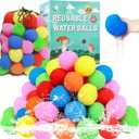 60 Pcs Reusable Water Balls, Reusable Water Balloons for Outdoor Toys and Games, Water Toys for Kids and Adults Boys and Girls - Summer Balls for Pool and Backyard Fun