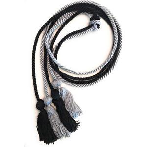 Double Graduation Honor Cords -Black and Silver