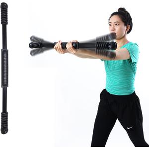 Elastic Fitness Stick Elastic Bar Body Exercise Bar Muscle Training for Exercise Tremor Stick Shoulder Rehabilitation Physical Therapy, Aerobics,Body Shaping Home Gym Yoga, Pilates (matt black)