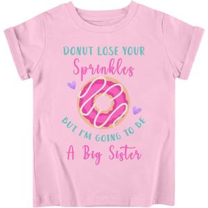 Funnycokid Big Sister Shirts for Girls Pregnancy Announcement Toddler Promoted to T-Shirt 1-6 Years