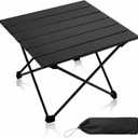 MOON LENCE Ultralight Folding Camping Table, Compact,Portbale with Carry Bag, for Outdoor Cooking, Picnic, Camp, Boat, Travel (Pure Black - S)