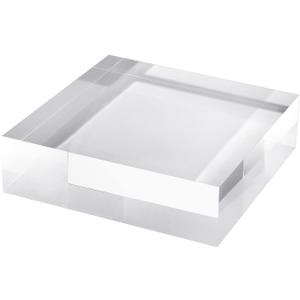 CiaoHER 2in Thickness Solid Acrylic Cube Display Block Clear Polished Pedestal Stand Riser Solid Base 2'' x 7" x 7", 1 Pack