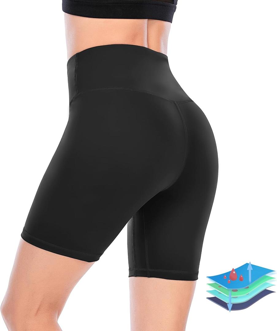 Period Swimwear Menstrual Bikini Bottoms Leakproof Swim Shorts Waterproof Swimsuit for Teens Girls Women (Small, Black)