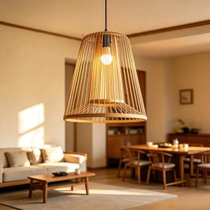 Boho Pendant Light 16" Rustic Farmhouse Chandelier Adjustable Hanging Light