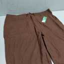 Willit Men's Linen Pants Casual Linen Dress Pants Drawstring Beach Summer Lightweight Trousers 40"Wx30"L (Brown)