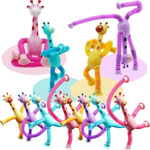 20 Pack Telescopic Suction Cup Giraffe Toy, Stretchy Giraffe SuctionAnimal Autism Sensory Toy for Toddlers, Travel Essential, Educational Classroom Treasure Box, Stretchy Giraffe Party Favors