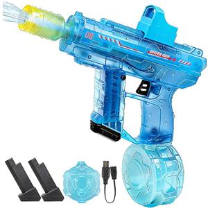Electric Water Gun for Adults Kids, Powerful Squirt Guns Water Pistol | Automatic Water Blaster, Led Lighting, Long Range, Rechargeable, Summer Outdoor Pool Beach Party Toys, 3+, Black and Blue