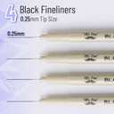 Mr. Pen- 0.25mm Micro Fine Point Pens, 4 Pack, Black Ink, Ultra Fine Point, Waterproof, Acid-Free, No-Smear Quick-Dry Fineliner Pens for Drawing, Sketching, Journaling, Outlines & Everyday Writing