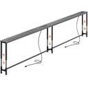 Huuger 110.2 Inch Sofa Table with Power Outlets, Skinny Behind Couch Table
