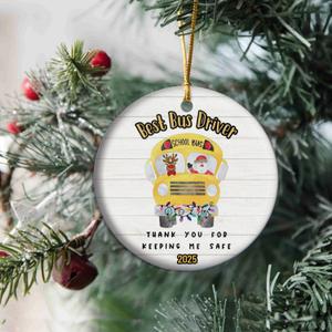 School Bus Driver Christmas Ornament 2025  End of Year Thank You Gift for Bus Drivers, 'Thanks for Going The Extra Mile' Appreciation Keepsake (T18)