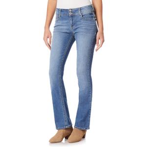 WallFlower Bling Back Pocket Bootcut Jeans for Women, Luscious Curvy Fit, Embellished Mid-Rise Insta Stretch Denim (7, Veronica)