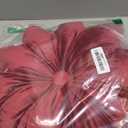 Flower Pillow Cushion Round Decorative Throw Pillow 15.7 Velvet Flower Shaped Pillow for Sofa Couch Vanity Chair Bed (Red)