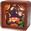 Music Park 3D Wooden Puzzles for Adults Halloween Crafts Haunted Spooky Puzzle Night Light Model Kits to Build Gift for Party and Home Decorations