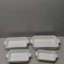 MALACASA Casserole Dishes for Oven, Porcelain Baking Dishes, Ceramic Bakeware Sets of 4, Rectangular Lasagna Pans Deep with Handles for Baking Cake Kitchen, White (9.4"/11.1"/12.2"/14.7"), Series